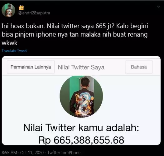 10 Cuitan lucu Nilai Twitter Saya istimewa