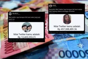 10 Cuitan lucu Nilai Twitter Saya ini bikin kaget rasa tajir mendadak