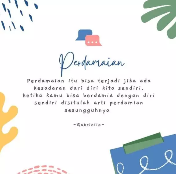 Kata-kata bijak tentang perdamaian © berbagai sumber