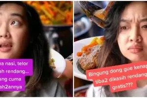 Kisah kocak cewek dapat rendang gratis karena penampilan lusuh