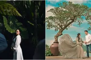 10 Momen pemotretan maternity Asmirandah, gaunnya punya makna unik