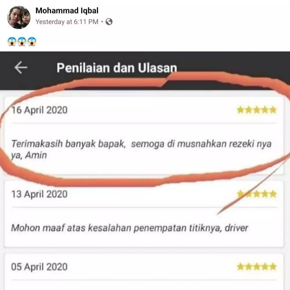 Testimoni bintang 5 di ojol Instagram Testimoni bintang 5 di ojol Instagram