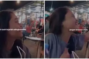 Aksi lucu cewek nyanyikan lagu Chrisye 'Pergilah Kasih', bikin heboh