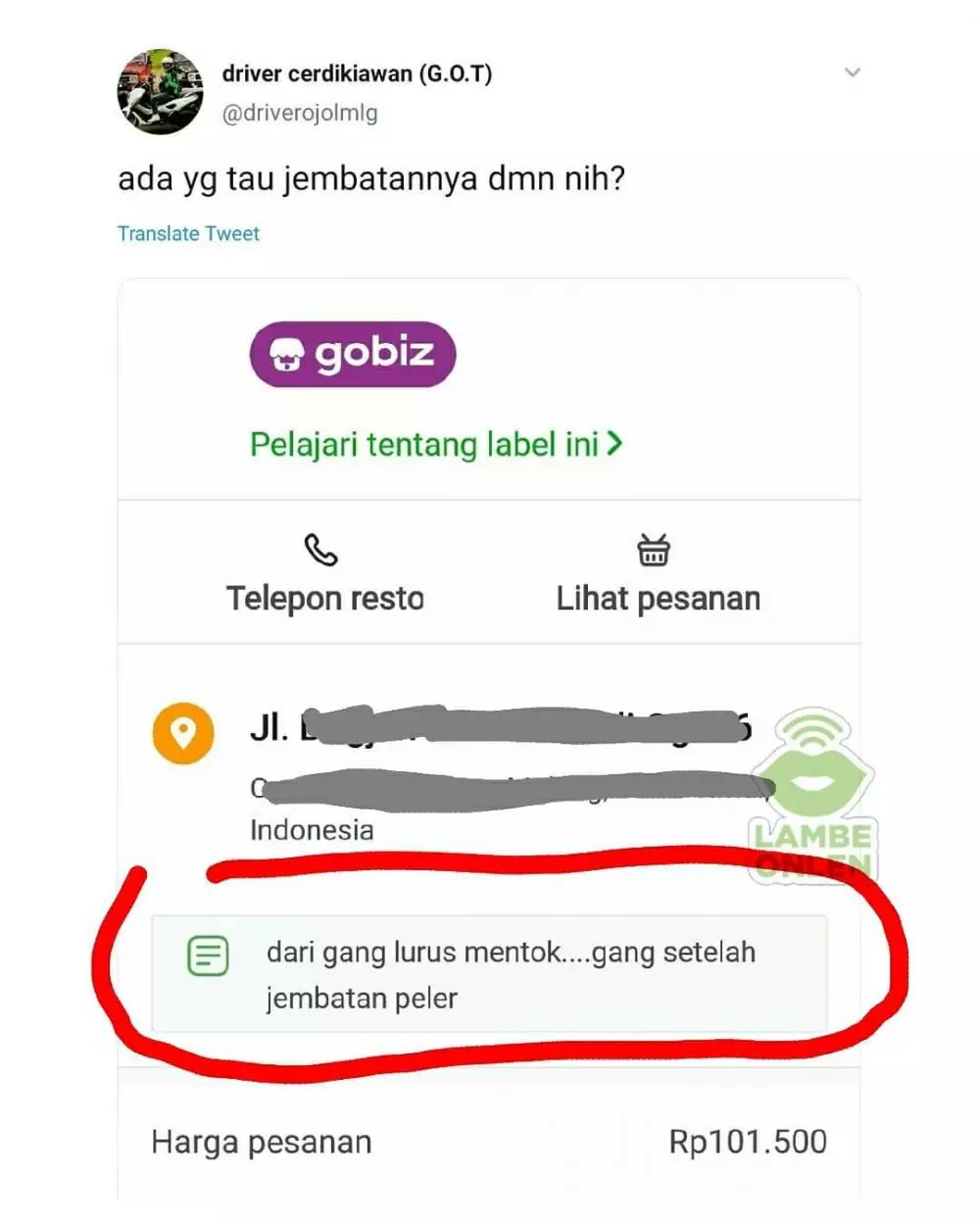 Catatan order customer ojol berbagai sumber Catatan order customer ojol berbagai sumber