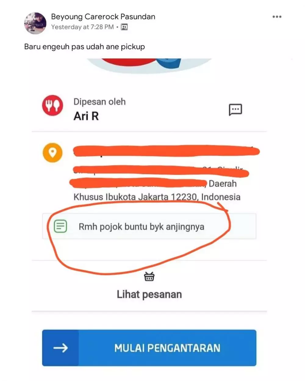 Catatan order customer ojol berbagai sumber Catatan order customer ojol berbagai sumber