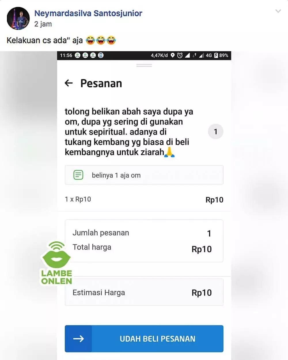 Catatan order customer ojol berbagai sumber Catatan order customer ojol berbagai sumber