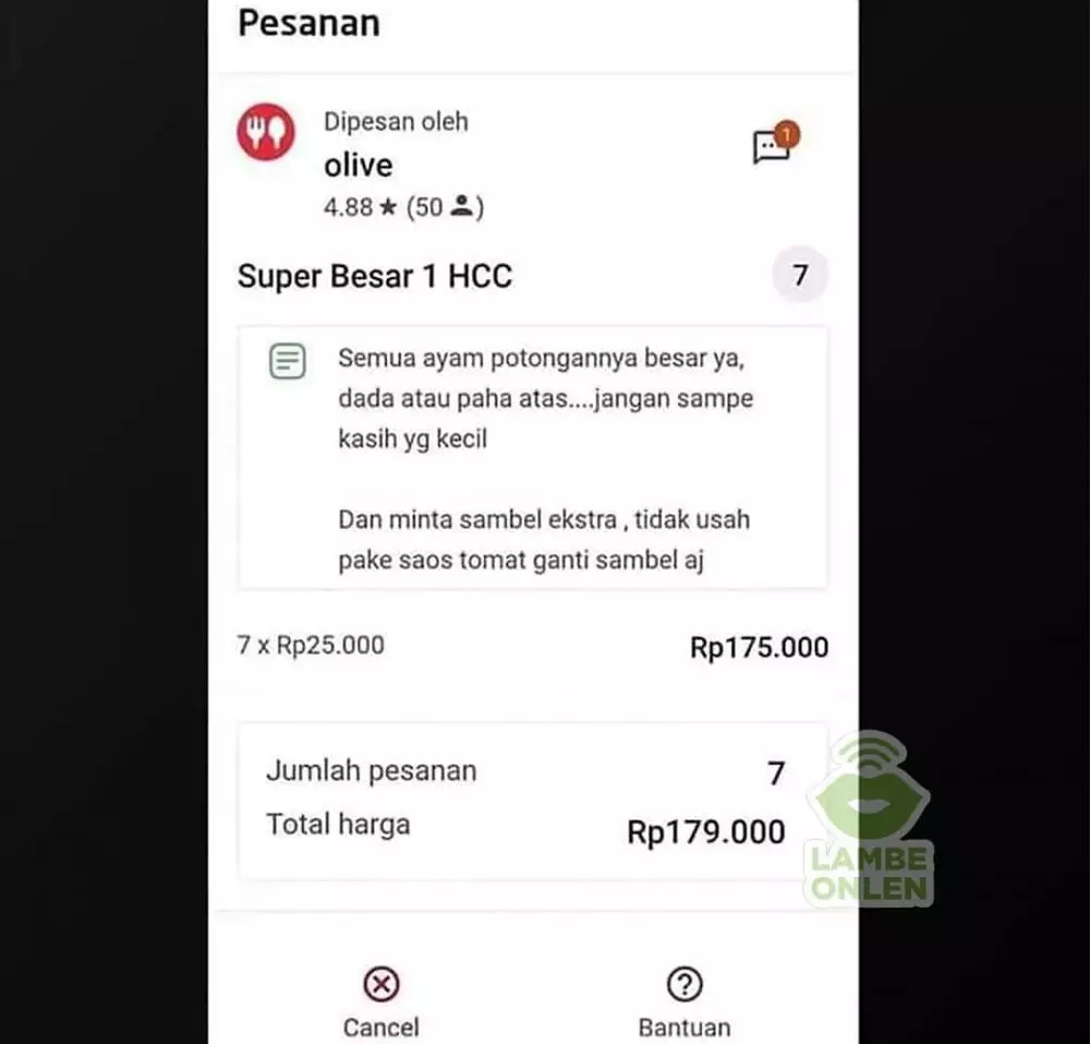 Catatan order customer ojol berbagai sumber Catatan order customer ojol berbagai sumber