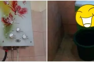 Cara cowok akali pengganti pemanas air di kamar mandi ini kocak