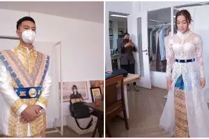 10 Potret baju akad Nikita Willy & Indra, padukan gaya tradisi-modern