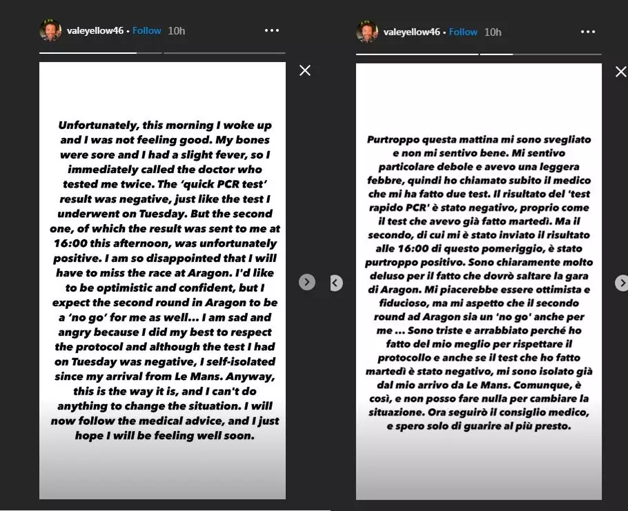 Rossi positif Covid-19 © 2020 brilio.net Instagram Rossi positif Covid-19 © 2020 brilio.net Instagram