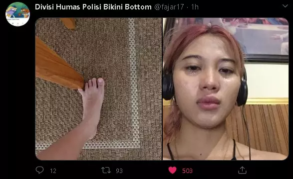 Meme jari kaki kena meja Berbagai sumber