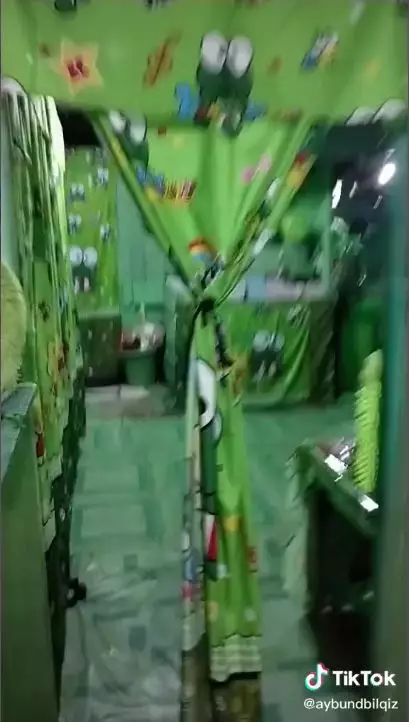 rumah tema keroppi serba hijau TikTok 