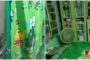 10 Potret rumah bertema Keroppi ini unik, alat makan serba hijau