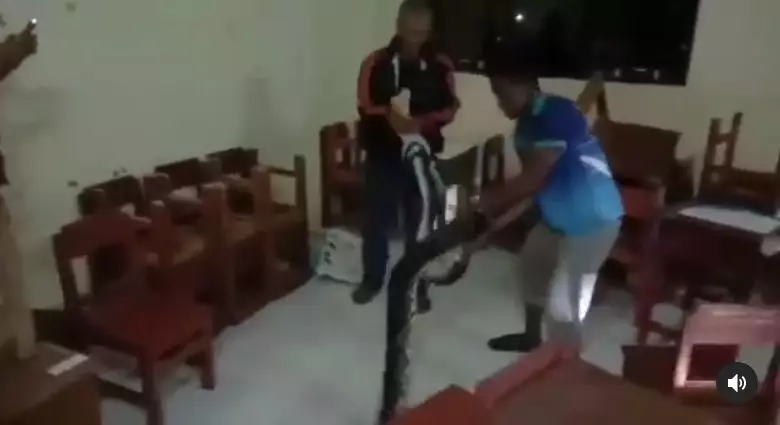 Ular piton di ruang kelas Instagram/@ndorobeii