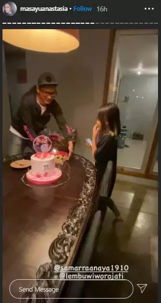 Masayu dan lembu di ultah anak © 2020 brilio.net