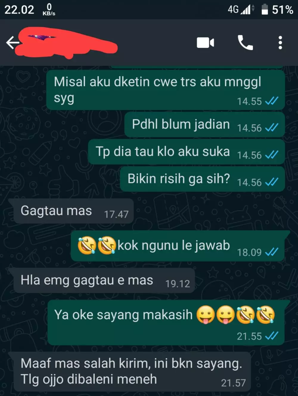 kode ditolak cewek Twitter