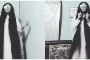 Viral video cewek kenakan busana putih, penampilannya mirip hantu