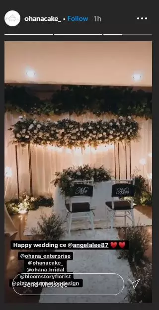 Angela Lee menikah  ©Instagram