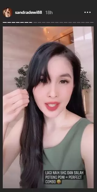 Sandra Dewi naik 5 kg © Instagram