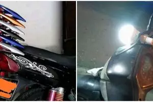 10 Modifikasi lampu motor ini bikin anak motor cekikikan