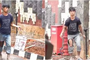 Kisah viral penyandang disabilitas bekerja sebagai tukang bangunan