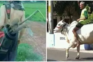 20 Momen lucu orang pergi ke sawah ini aksinya bikin senyum lebar