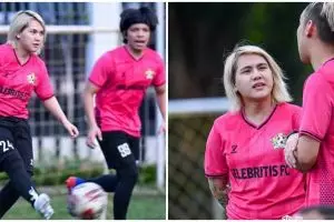 10 Aksi Evelyn Nada Anjani main sepak bola, bak atlet profesional