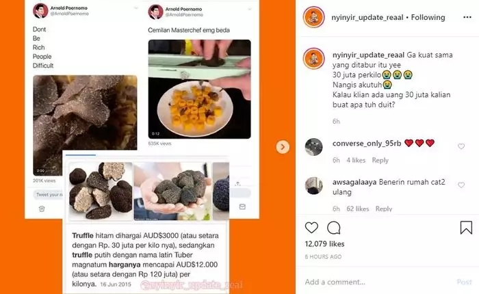 seleb cicipi kuliner harga selangit Instagram