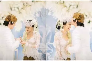 7 Potret detail busana akad nikah Kevin Aprilio & Vicy Melanie