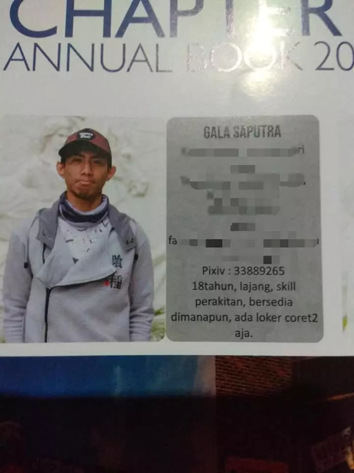 Quotes buku tahunan © Facebook/ Rizky Sinatra