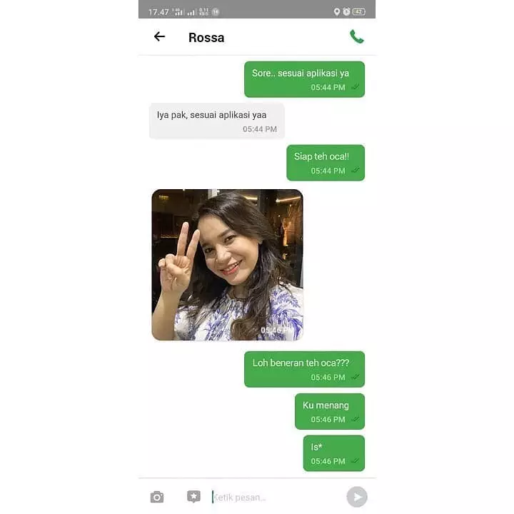 Chat ojek online pakai gambar berbagai sumber