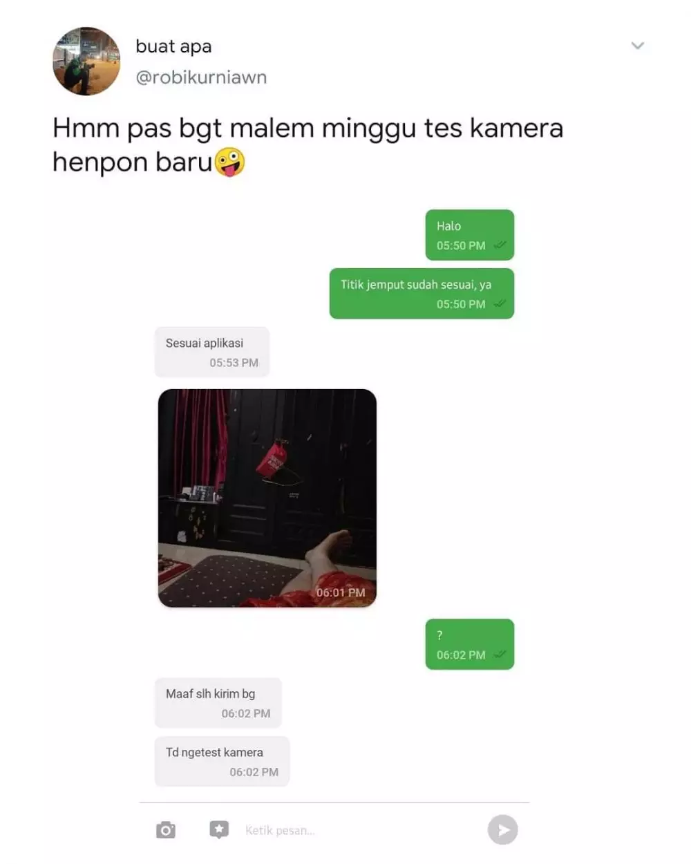 Chat ojek online pakai gambar berbagai sumber