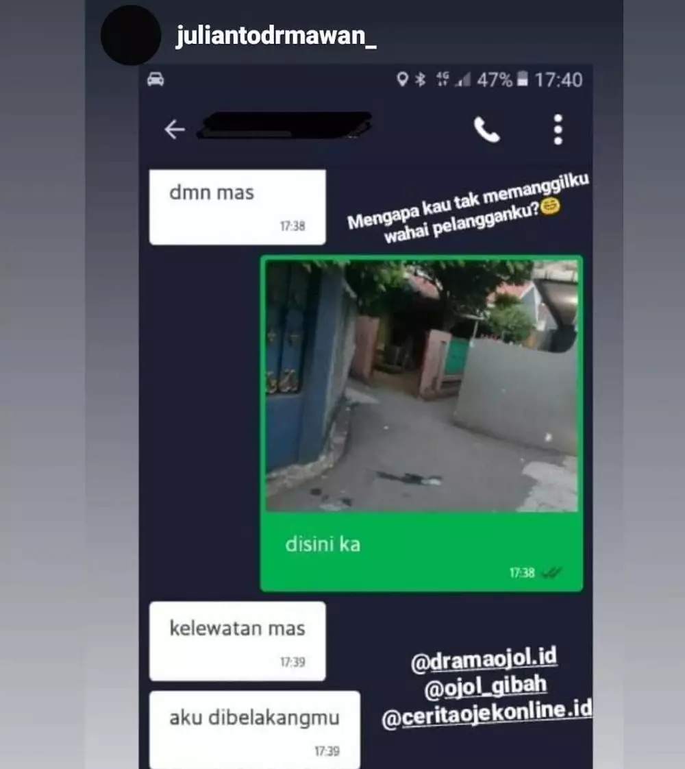 Chat ojek online pakai gambar berbagai sumber