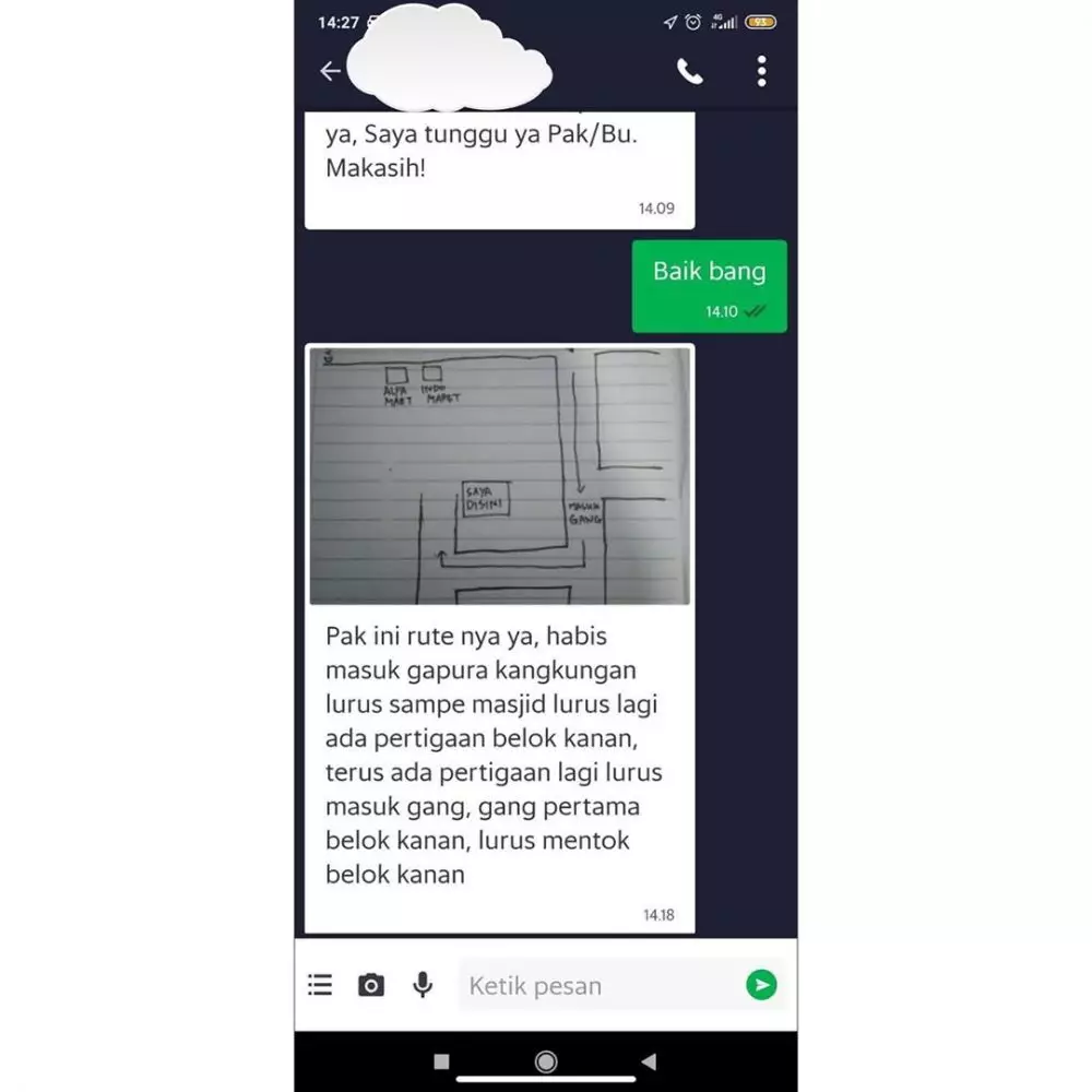Chat ojek online pakai gambar berbagai sumber