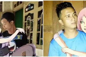 10 Editan foto bareng karakter cewek di anime Naruto, absurd
