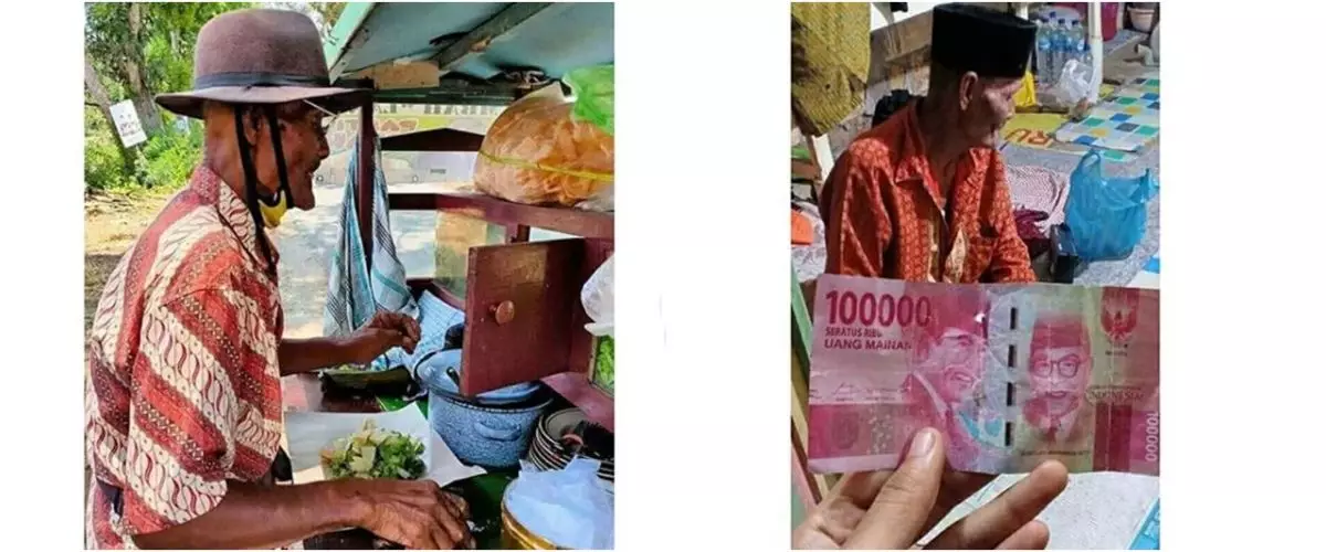 Kisah sedih kakek penjual gado-gado ditipu dengan uang mainan