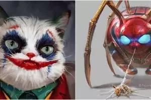 9 Karakter film superhero diedit jadi kucing, absurd abis