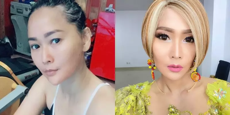 pedangdut 40-an tanpa & pakai makeup © Instagram pedangdut 40-an tanpa & pakai makeup © Instagram