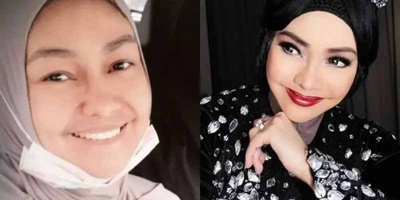 pedangdut 40-an tanpa & pakai makeup © Instagram pedangdut 40-an tanpa & pakai makeup © Instagram