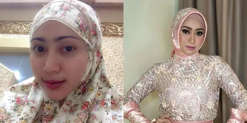 pedangdut 40-an tanpa & pakai makeup © Instagram pedangdut 40-an tanpa & pakai makeup © Instagram