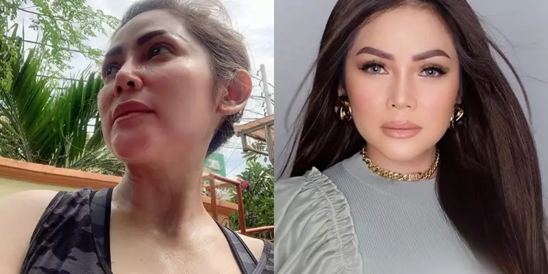 pedangdut 40-an tanpa & pakai makeup © Instagram pedangdut 40-an tanpa & pakai makeup © Instagram