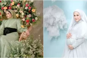 9 Gaya pemotretan Nina Zatulini di kehamilan ketiga, auranya terpancar