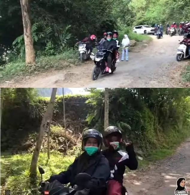 Lesty pulang kampung pakai motor © 2020 brilio.net