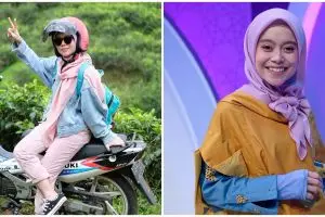 Momen Lesty Kejora pulang kampung naik motor, curi perhatian