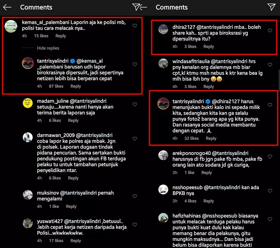 Cerita Tantri sepeda sang ayah hilang © Instagram