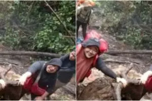 Seorang ibu mendaki gunung demi kenang 1 tahun kepergian sang anak