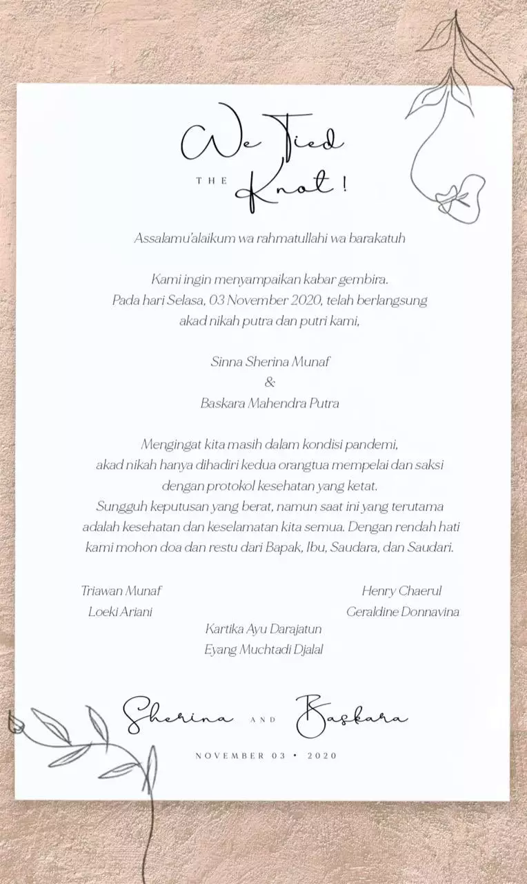 sherina munaf dan baskara resmi menikah © berbagai sumber