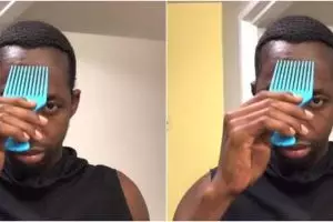 Awalnya botak, pria ini tiba-tiba gondrong setelah sisiran