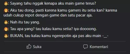 gagal gombal dari gamers Facebook gagal gombal dari gamers Facebook