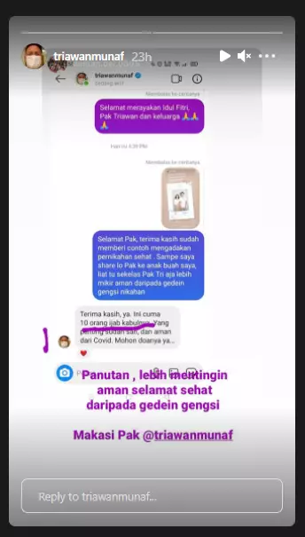 jumlah tamu di pernikahan sederhana Sherina Instagram